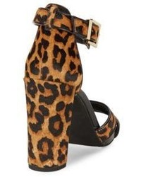 Kenneth Cole Diana Leopard Print Fur Sandals
