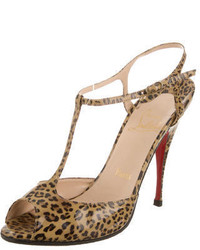 Christian Louboutin Leopard T Strap Sandals