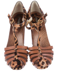 Dolce & Gabbana Ponyhair Platform Sandals
