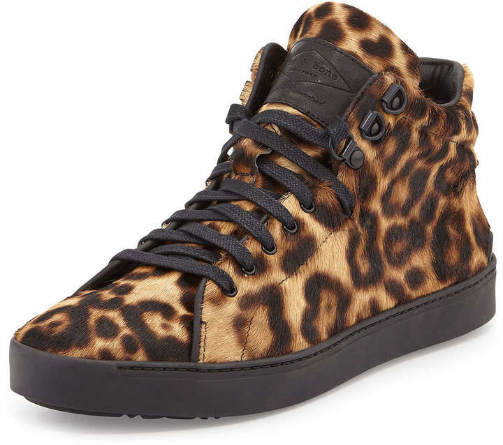 calf hair leopard sneakers