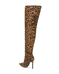 Versace Leopard Over The Knee Boots