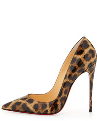 Christian Louboutin So Kate Leopard Print Patent Red Sole Pump