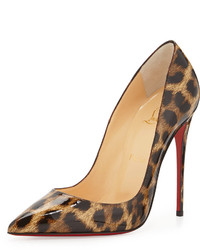 Christian Louboutin So Kate Leopard Print Patent Red Sole Pump
