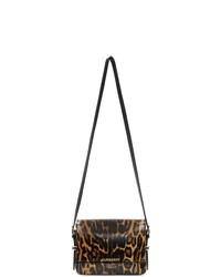 Burberry Black And Brown Small Leopard Grace Bag