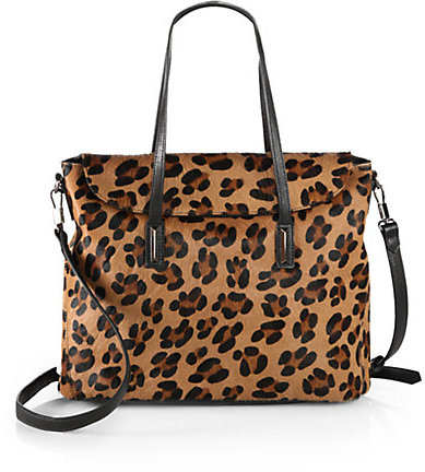 Brown Leopard Leather Satchel Bag: Elizabeth and James Leopard Print ...