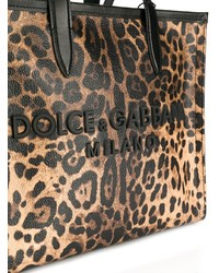 Dolce & Gabbana Leopard Medium Market Shopping Tote