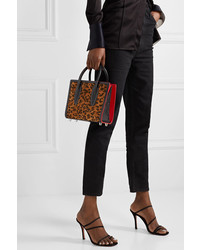 Christian Louboutin Paloma Mini Leopard Print Suede Leather And Canvas And Tote