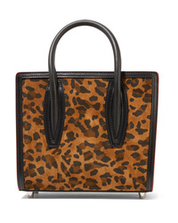 Christian Louboutin Paloma Mini Leopard Print Suede Leather And Canvas And Tote
