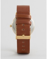 Reclaimed Vintage Leopard Leather Watch In Brown