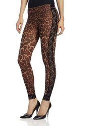 Betsey Johnson Lacey Leopard Lace Panel Legging