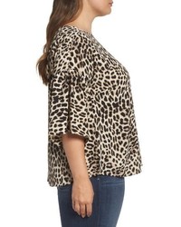 Vince Camuto Leopard Song Bell Sleeve Blouse
