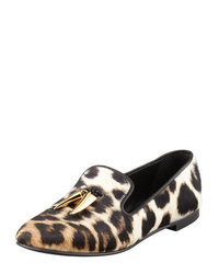 Brown Leopard Loafers