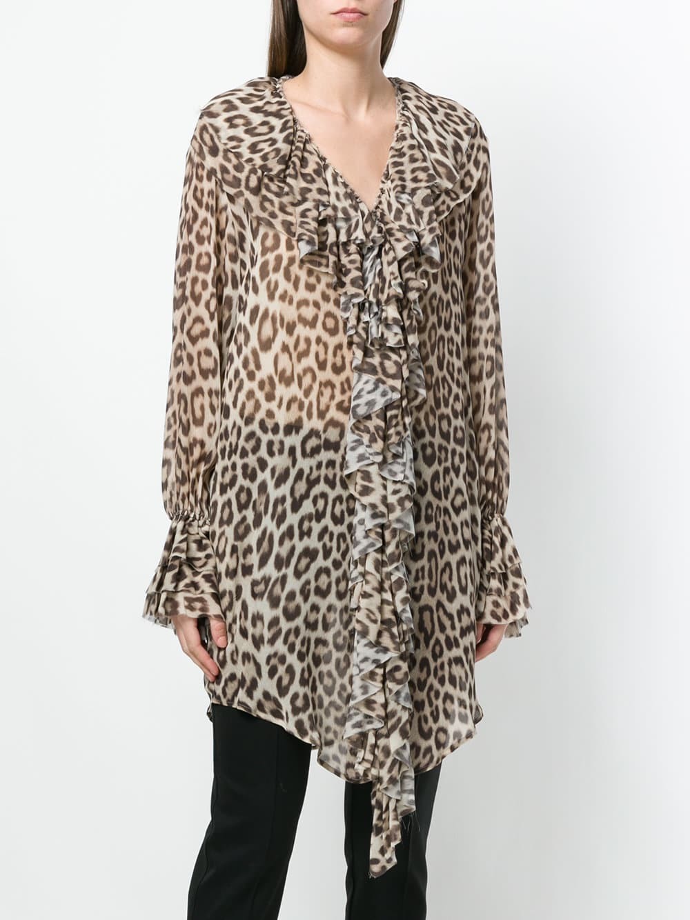 Schurend Buitengewoon ontploffen Twin-Set Leopard Print Long Sleeve Blouse, $157 | farfetch.com | Lookastic