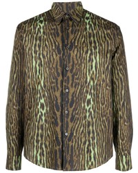 Roberto Cavalli Animal Print Long Sleeve Shirt