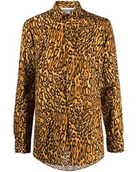 Moschino Leopard Print Long Sleeve Shirt