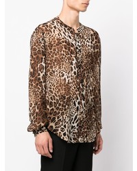 Atu Body Couture Leopard Print Semi Sheer Shirt