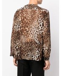 Atu Body Couture Leopard Print Semi Sheer Shirt