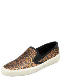 Saint Laurent Metallic Leopard Slip On Sneaker Golden