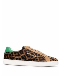 Palm Angels New Tennis Sneakers Leopard Brown Gree