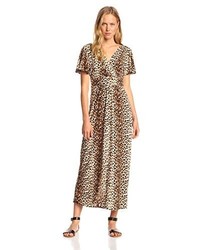 Brown Leopard Maxi Dress