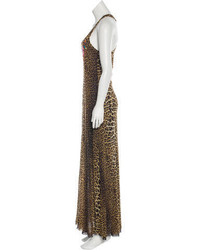 Jean Paul Gaultier Soleil Leopard Print Maxi Dress