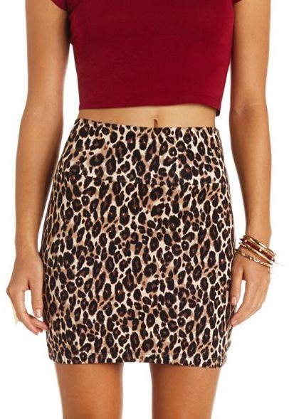 leopard print bodycon skirt