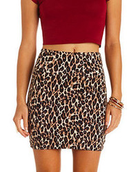 Charlotte Russe Leopard Print Bodycon Mini Skirt