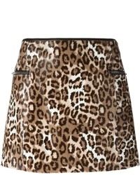Joseph Leopard Print Mini Skirt