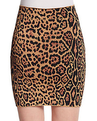 BCBGMAXAZRIA Knit Leopard Patterned Skirt