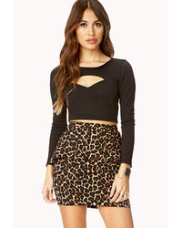 Forever 21 Leopard Peplum Skirt