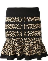 Roberto Cavalli Leopard Print Flared Skirt
