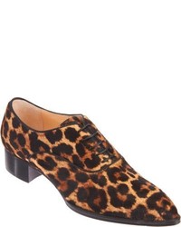 Brown Leopard Oxford Shoes