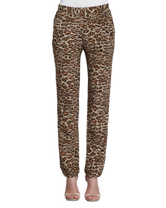 Amour Vert Megan Leopard Print Pants, $74 | Neiman Marcus | Lookastic