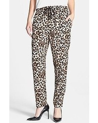 Chaus Leopard Print Drawstring Pants