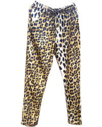 Choies Leopard Loose Pant With Waist Drawstring