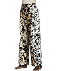 Valentino Leopard Print Full Leg Ankle Pants