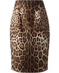 Dolce & Gabbana Leopard Print Pencil Skirt