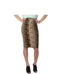 Hailey Jeans Co Juniors Elastic Waist Leopard Print Pencil Skirt