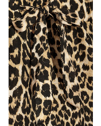 Tamara Mellon Cutout Leopard Print Cotton And Silk Blend Playsuit