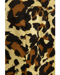 Tamara Mellon Leopard Print Stretch Cotton Twill Playsuit