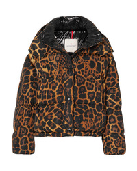 Brown Leopard Puffer Jacket