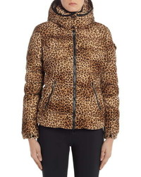 Moncler Badyfur Cheetah Print Hooded Down Coat