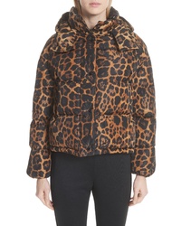 Moncler Caille Leopard Print Down Puffer Jacket
