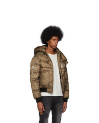 R13 Tan And Black Leopard Down Jacket 239 SSENSE Lookastic