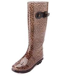 Charlotte Russe Rubber Leopard Print Rain Boots