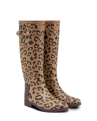 Hunter Original Leopard Print Refined Tall Rain Boot