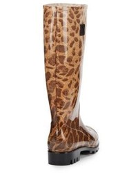 Tall Leopard Print Jelly Rain Boots