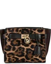 Brown Leopard Satchel Bag