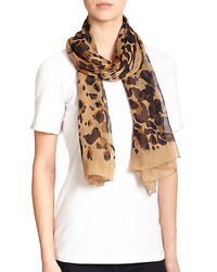 burberry animal print silk scarf