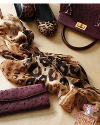 Brooks Brothers Leopard Silk Chiffon Oblong